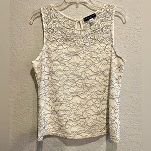 Simply Styled by Sears lace lined Tank off white size medium